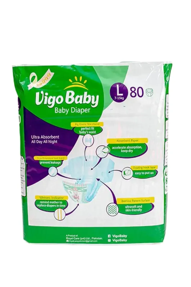 Vigo Baby Baby Diaper Mega Pack Large 80pcs