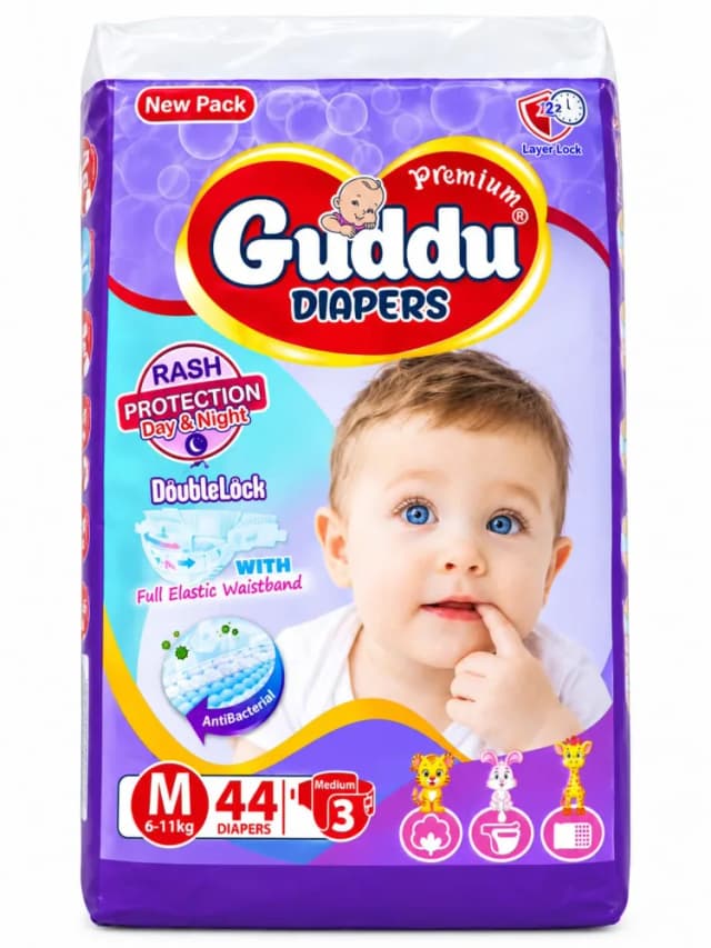 Guddu Premium Diapers Medium 44pcs
