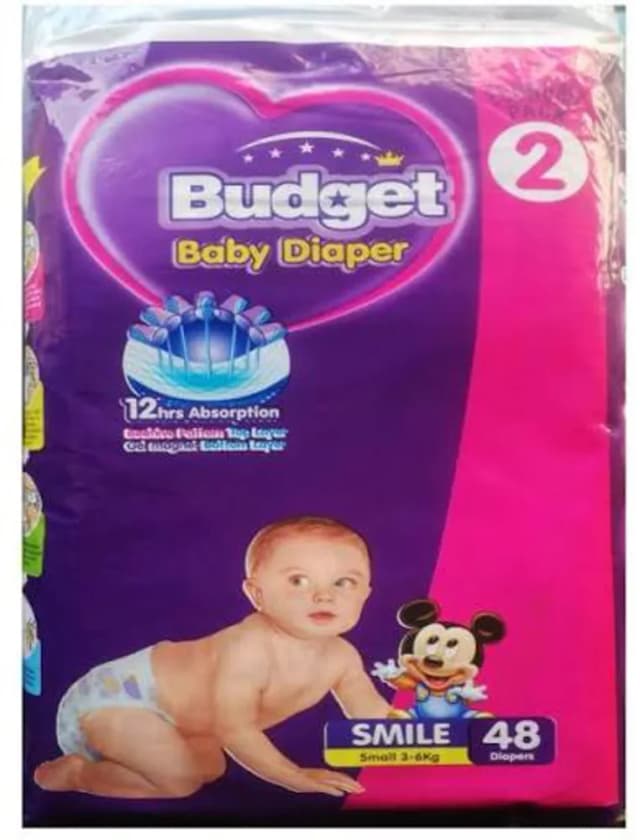 Budget Baby Diapers Economy Pack Smile 48pcs