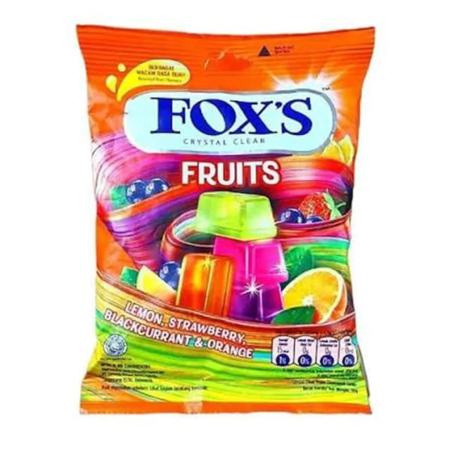 Foxs Fruits Lemon,Strawberry,Blackcurrent&Orange Candy